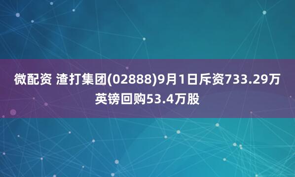微配资 渣打集团(02888)9月1日斥资733.29万英镑回购53.4万股